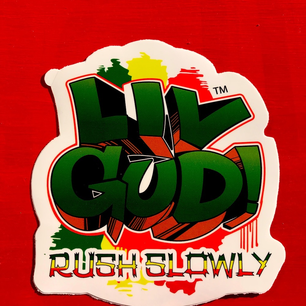 Rush Slowly Liv Gud Rasta sticker